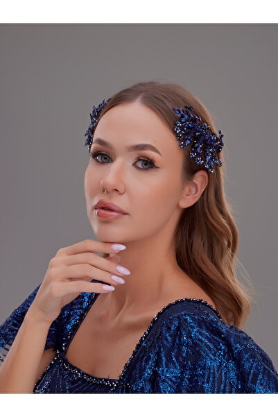 Magic Tiara Çift Taraflı Kristal ve Taş Detaylı Gümüş Gelin Saç Aksesuarı – Z...