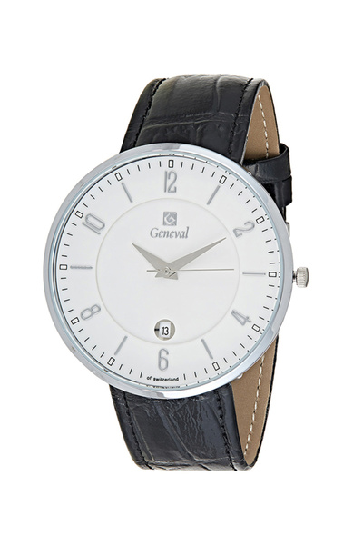 GENEVAL Men's Water Resistant Leather Strap Analog Wrist Watch GL1713WWB - 45 mm