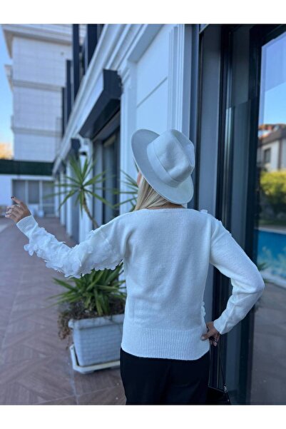 For Angels Lace Double Breasted Sweater with Floral Accessories