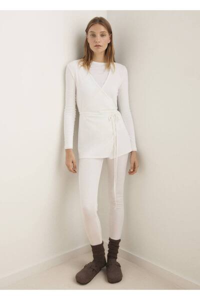 MANGO Woman Ribana bağ detaylı hırka