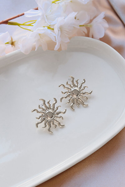 AURRARİ Silver Büyük Güneş Küpe