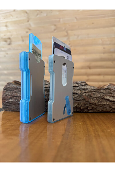 jk jet kart Unisex Mekanizmalı Ekstra Bölmeli Kartlık Metal Gövde Rfid Koruma