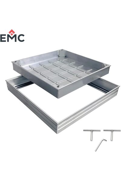 EMC Recessed Floor Manhole Cover, Aluminium Tile Tray, Square (40X40)