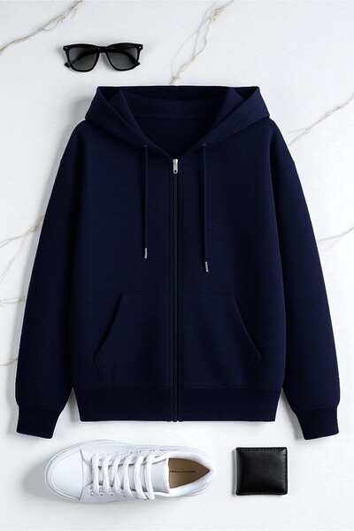 uyguntarz Zipper Hooded Sweatshirt