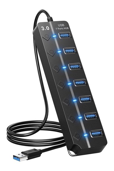 Pmr 7 Port Usb 3.0 Hub Çoklayıcı Çoğaltıcı Switch Splitter 1.2 Metre Kablo