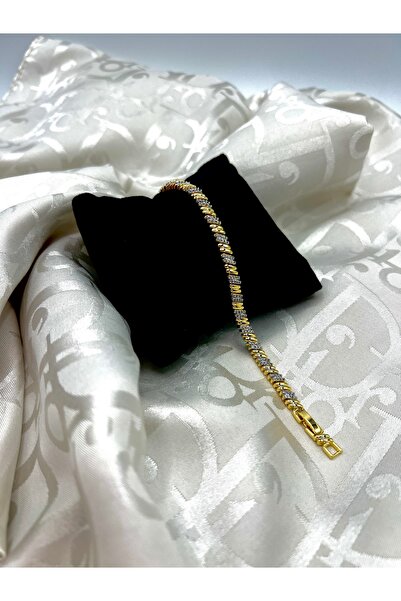 Kokoş İşler Gümüş Gold karışık kaplama bileklik