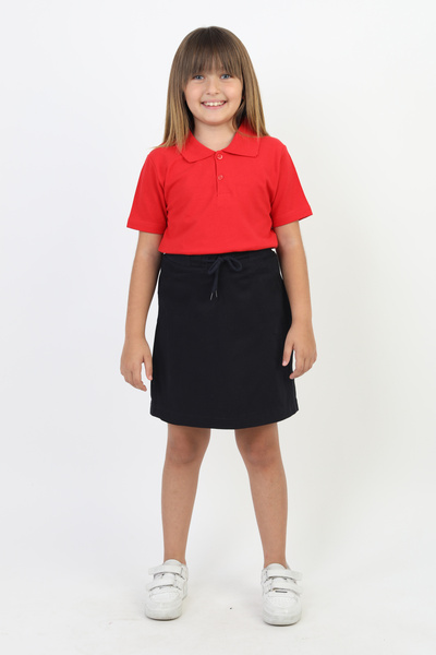 SLOBODA Girl's Ribbed Lace Black School Skirt