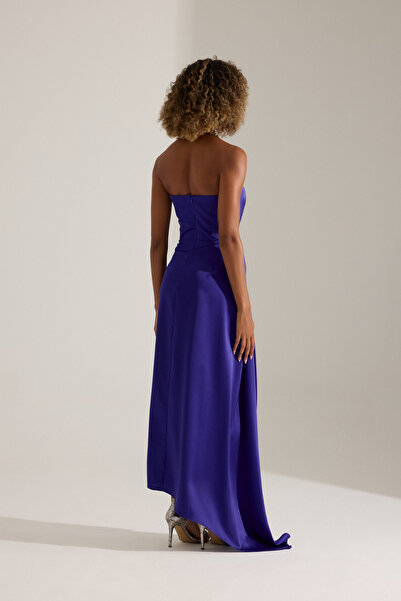 BETTY & SAM MORIE İNDİGO STRAPLEZ GECE ELBİSESİ