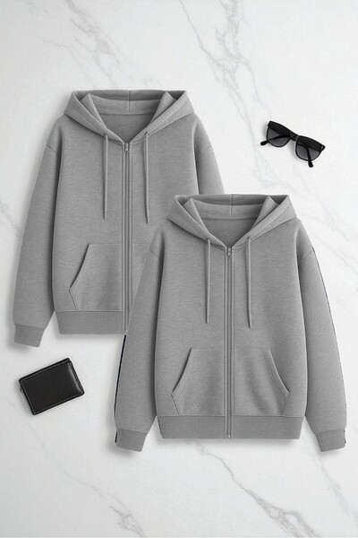 uyguntarz Zipper Hooded Sweatshirt