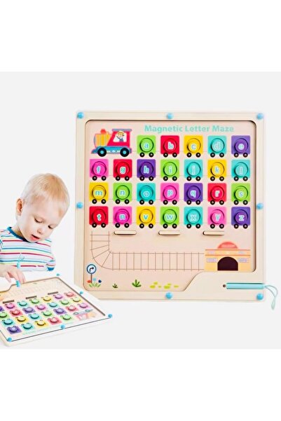 One Derya Magnetic board, alphabet, wooden, for preschoolers, educational toy for learning letters, 30 x 30 cm