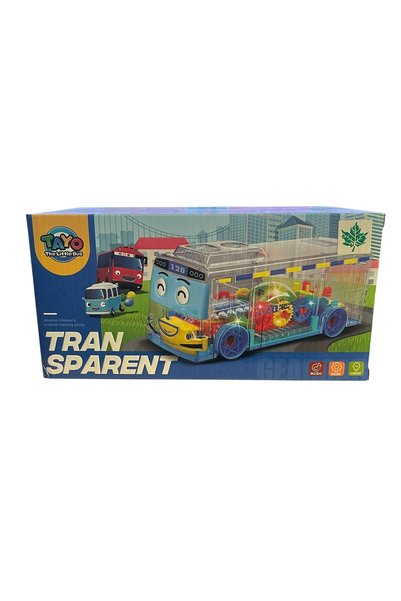 Shem Bus Transparent Transparent Colliding Rotating Sound Lighted 3D 20cm