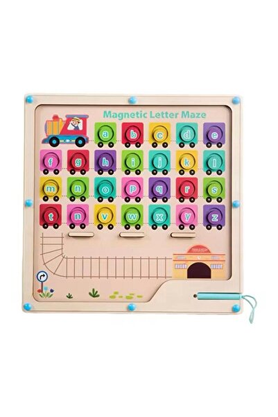 One Derya Magnetic board, alphabet, wooden, for preschoolers, educational toy for learning letters, 30 x 30 cm