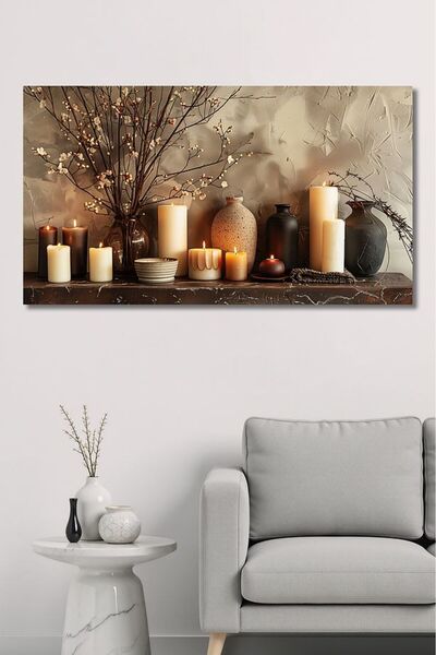 TRADE AYS ARTSELYUN Mum Işıkları Kanvas Tablo, Dekoratif Duvar Tablo, Ev Dekorasyon, Mutfak Tablo, Salon Tablo