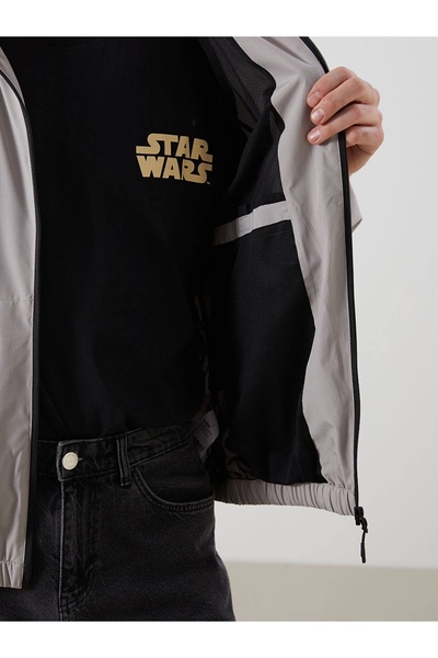 LC Waikiki Xside Beige Standard Fit Hooded Men's Raincoat