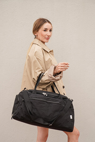 Solo Bag Крінкіл тканинна сумка з відділенням для взуття, кишенями спереду, водонепроникна, з плечовими ременями, для спорту та подорожей