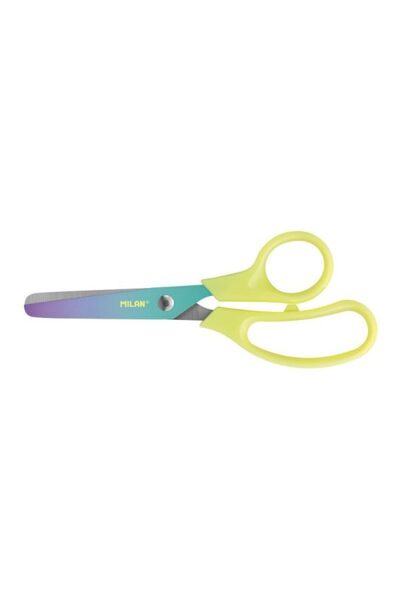 Milan Basic Scissors, Material Stainless Steel, Rounded Tip, Color Sunset Yellow, Size 13.4 cm