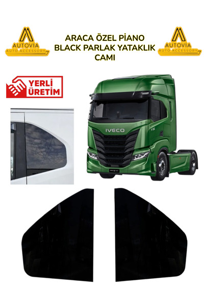 Autovia İveco S-Way 2020 - 2025 Araca Özel Yataklık Camı (Cam Görünümlü Piano...