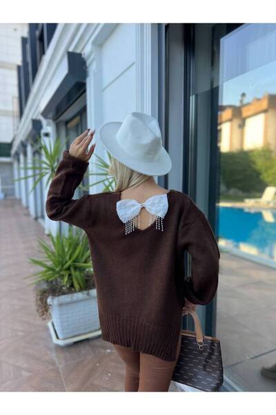 For Angels Πουλόβερ με λαιμόκοψη V με αξεσουάρ παπιγιόν στην πλάτη