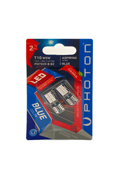 Photon T10 W5W 6+6 ICE BLUE MAVİ LED (2'Lİ BLISTER)