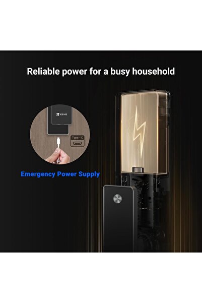 EZVIZ Smart Lock DL50FVS, 7-in-1 Smart Door Lock, 3D Face Recognition Door Lock, 8GB storage