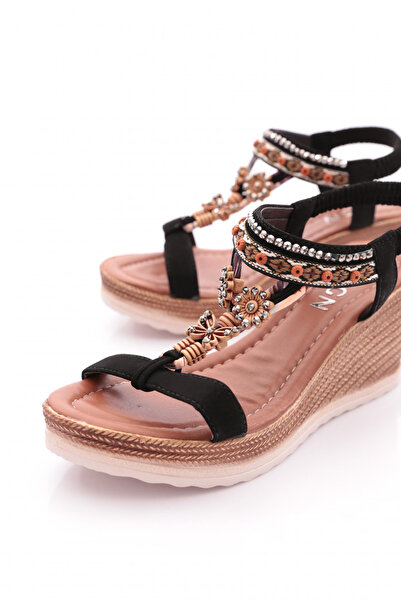 DGN 1041 Women's High Heel Flower and Butterfly Patterned Sandals