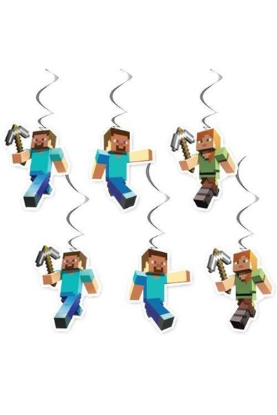 parti show Minecraft Asmalı Tavan Süsü (6 Adet)