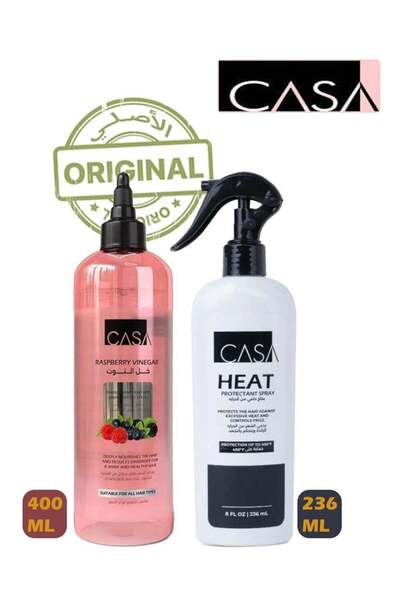 CASA Hair Tonic with Berry Vinegar 400 ml & Heat Protectant Spray 236 ml