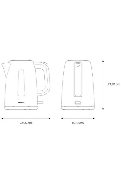 Aiwa AKT-2000 Kettle, 2200W, 1.7 liters, 360º rotating base, Strix Automatic Shut-Off, White