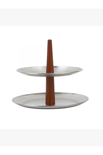 rexa حامل هلا الفضي المصنوع من الفولاذ والخشب ذو الطبقتين - 2GG7-521