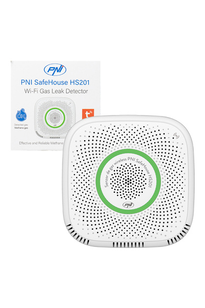 PNI Senzor de gaz metan (CH4) SafeHouse HS201 cu Wi-Fi, control prin aplicația Tuya Smart