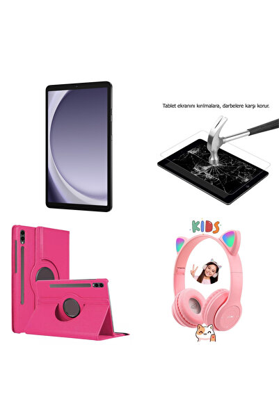 Samsung Galaxy Tab A9 8/128 GB 8.7'' TABLET+PEMBE IŞIKLI BLUETOOTH KULAKLIK+PEMBE KULAKLIK+NANO KIRILMAZ CAM