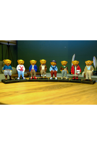 Genel Markalar TEDDY BEAR BİBLO KOLEKSİYONU- (8'Lİ SET) POLYESTER DEKORATİF H...