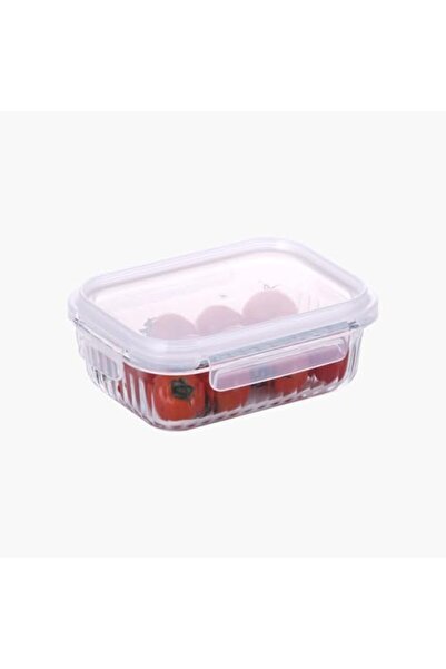 NEOFLAM Wave Lock Rectangular Glass Food Container with Lid, 640 ml Capacity