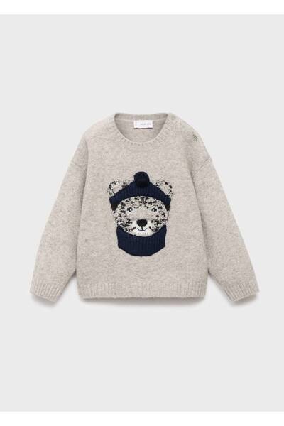 MANGO Baby Ayı detaylı örgü kazak