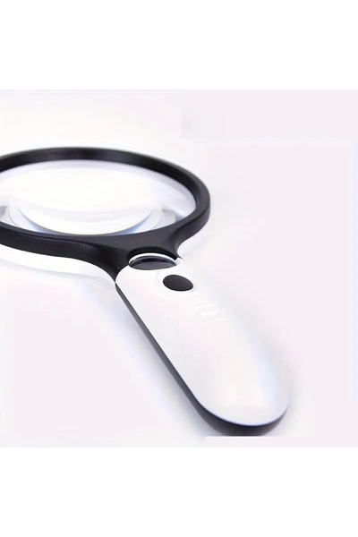 Generic Double Magnifying Glass X3, X45, LED Light, ABS Handle, White