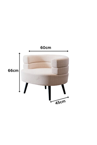 Ebticar Single boucle fabric chair, beige