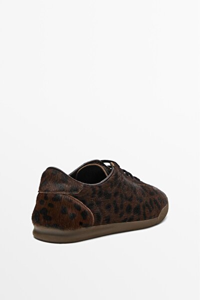 Massimo Dutti Desenli suni kürk spor ayakkabı