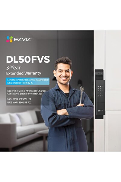 EZVIZ Smart Lock DL50FVS, 7-in-1 Smart Door Lock, 3D Face Recognition Door Lock, 8GB storage