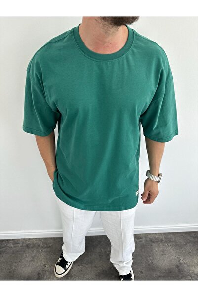 KağanKY Коралово-зелена тканина з ворсом Oversize T-Shirt