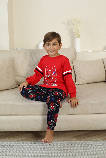 SPIDERMAN Patterned Boy's Pajama Set Red