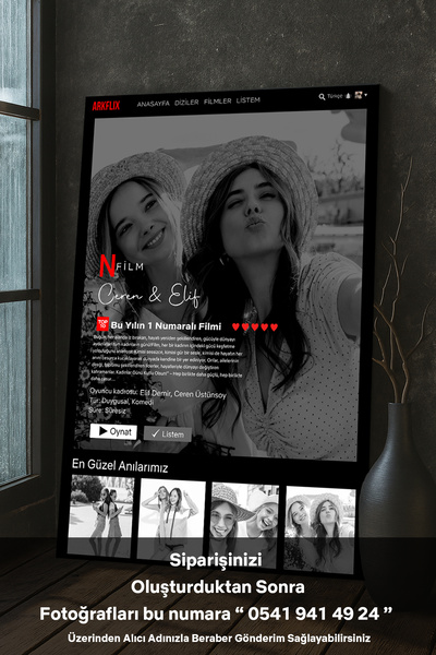 Lotus Digital Netflix Temalı Kişiselleştirilebilir Tablo - Sevgililer, Arkadaşlar ve Aile İçin Özel Tasarım