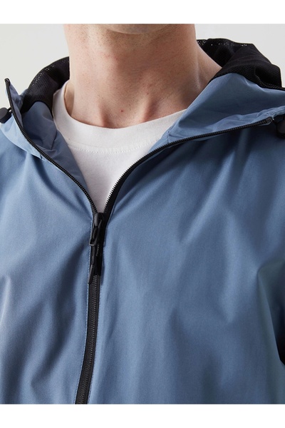 LC Waikiki Xside Blue Standard Fit Hooded Men's Raincoat