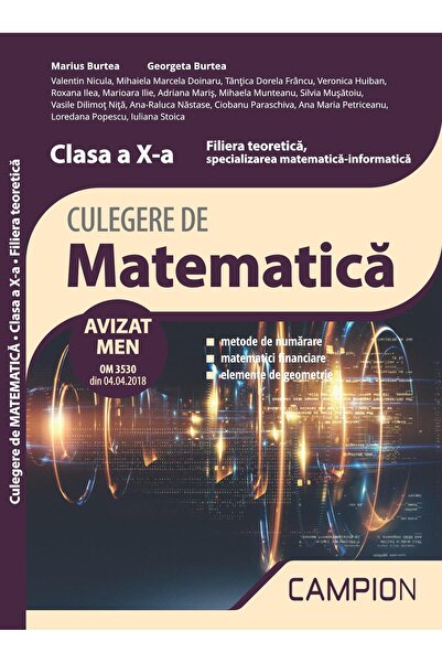 Editura Campion Culegere de matematica. Filiera teoretica, special