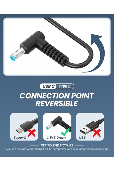 VINSOC 65W Laptop Charger Compatible With HP EliteBook, Pavilion, Chromebook, ProBook, Envy, Spectre