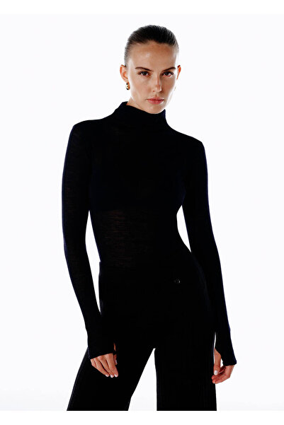 Knitss Tricotaje din amestec de lână merino ultrafină neagră