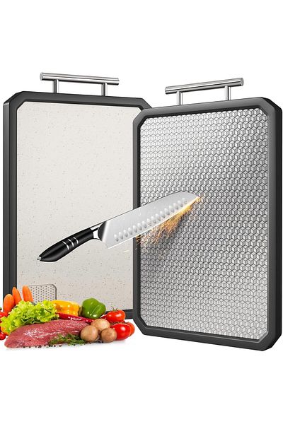 Generic Ctoby Steel Cutting Board, 304 Stainless Steel Cutting Board, Titanium Chopping Boards for Kitchen