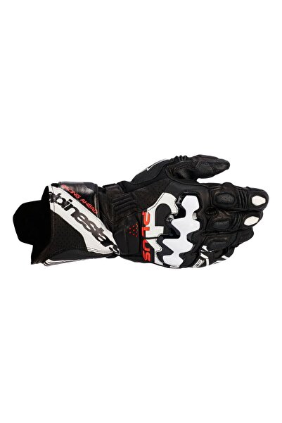 Alpinestars GP PLUS R V3 Korumalı Deri Motosiklet Eldiveni Siyah Beyaz