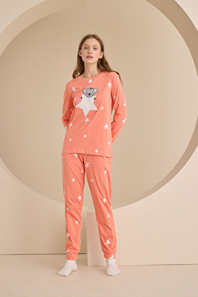 DREAM FASHION Salmon Koala Star Pajama Set