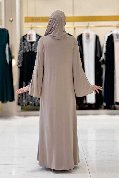 Bym Fashion Τριπλό Σετ Μανδύας, Φόρεμα και Σάλι 3932 Mink