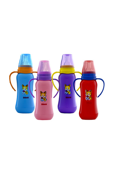 Shield Baby زجاجة رضاعة فاخرة من البولي بروبيلين ذات الرقبة القياسية مع مقبض،...